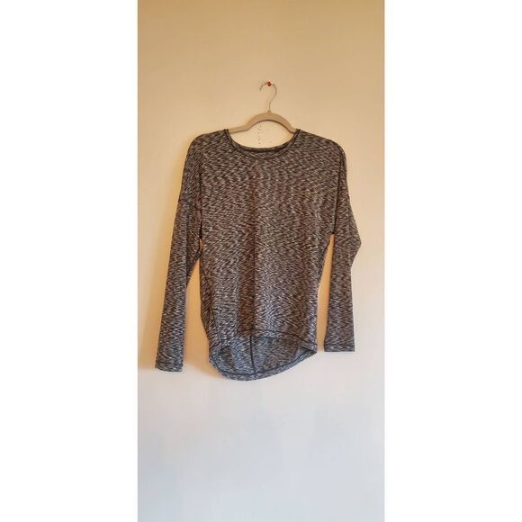 LULULEMON ATHLETICA Get Set Long Sleeve in Spaced Out Dye Dark Gray Size 8 - Picture 3 of 5